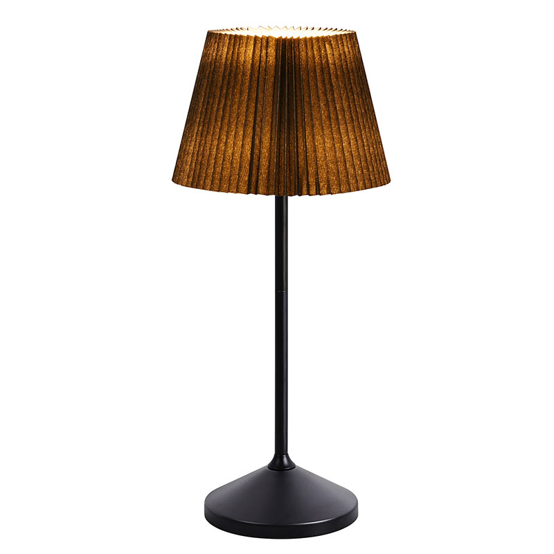 Črna Led namizna svetilka s senčnikom iz blaga