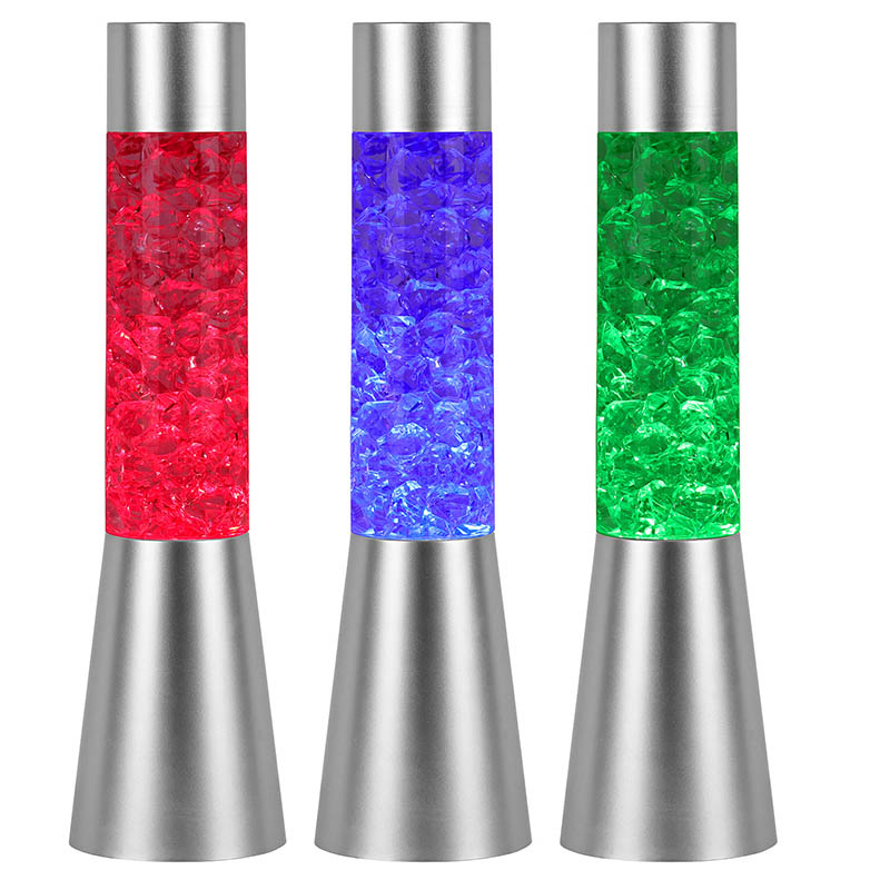 Nočna lučka s tekočimi bleščicami, ki spreminja barvo, v obliki ledu