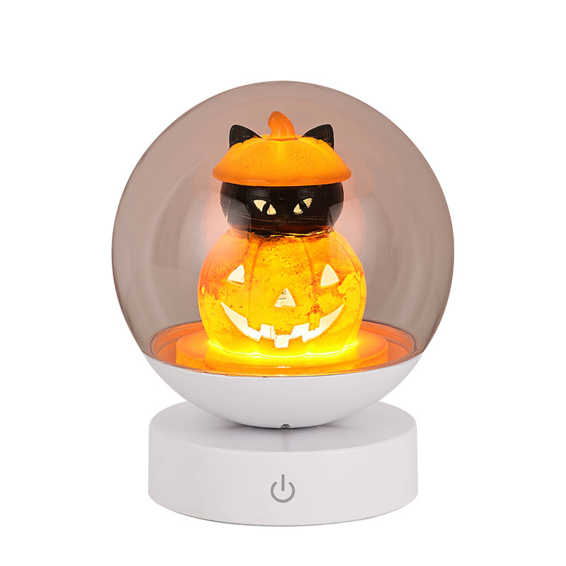 Polnilna nočna lučka Halloween Pumpkin z glavo buče