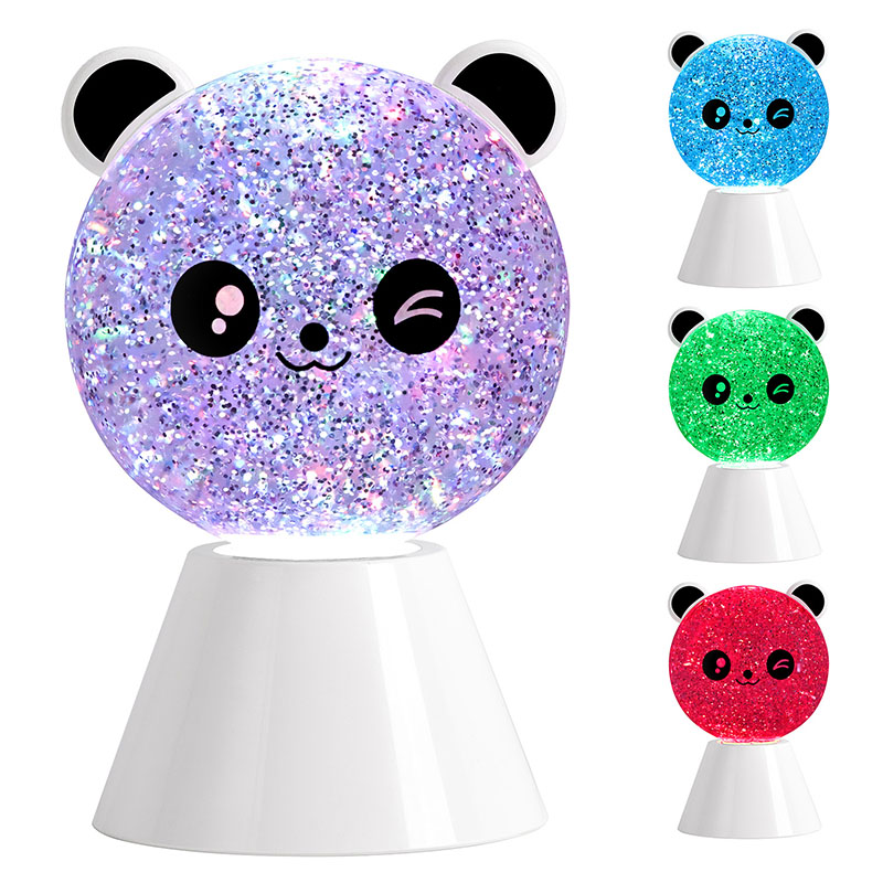 Nočna svetilka Smile Panda z RGB Glitter Liquid